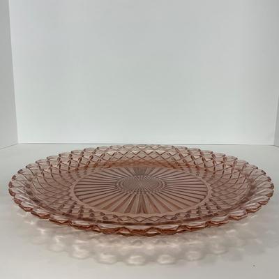 -159- GLASSWARE | Pink Anchor Hocking Glass Co. | Platter