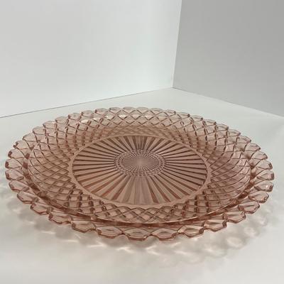 -159- GLASSWARE | Pink Anchor Hocking Glass Co. | Platter