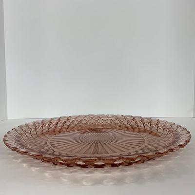-159- GLASSWARE | Pink Anchor Hocking Glass Co. | Platter