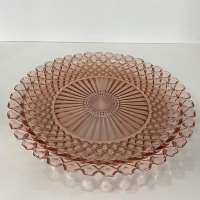 -159- GLASSWARE | Pink Anchor Hocking Glass Co. | Platter