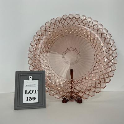 -159- GLASSWARE | Pink Anchor Hocking Glass Co. | Platter