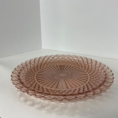 -159- GLASSWARE | Pink Anchor Hocking Glass Co. | Platter