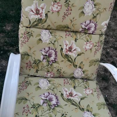 Two matching Sunbeam Patio chairs with cushions Swivel and rocking