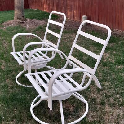 Two matching Sunbeam Patio chairs with cushions Swivel and rocking