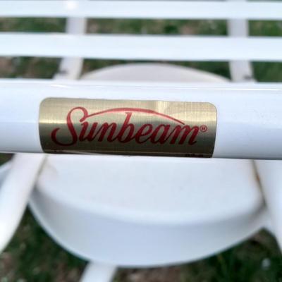 Two matching Sunbeam Patio chairs with cushions Swivel and rocking