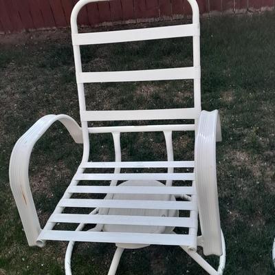 Two matching Sunbeam Patio chairs with cushions Swivel and rocking