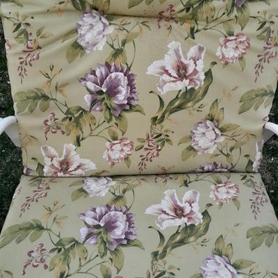 Two matching Sunbeam Patio chairs with cushions Swivel and rocking