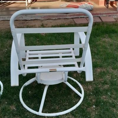 Two matching Sunbeam Patio chairs with cushions Swivel and rocking