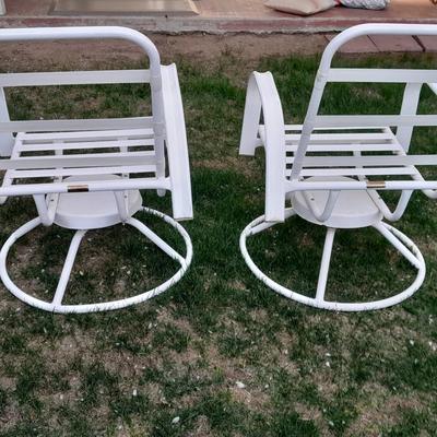 Two matching Sunbeam Patio chairs with cushions Swivel and rocking