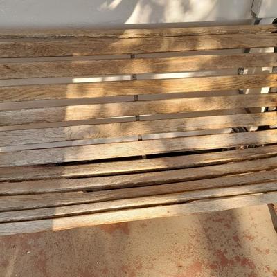 Iron framed wooden seat park / yard bench