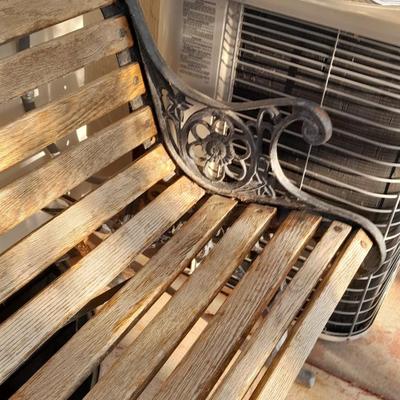 Iron framed wooden seat park / yard bench