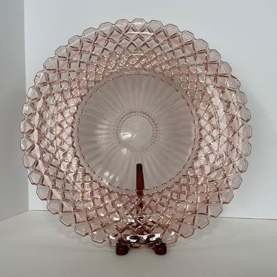 -160- GLASSWARE | Pink Anchor Hocking Glass Co. | Platter