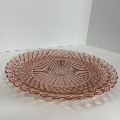 -160- GLASSWARE | Pink Anchor Hocking Glass Co. | Platter