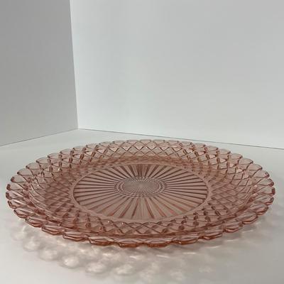 -160- GLASSWARE | Pink Anchor Hocking Glass Co. | Platter