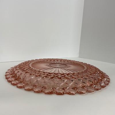 -160- GLASSWARE | Pink Anchor Hocking Glass Co. | Platter