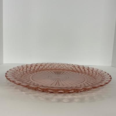 -160- GLASSWARE | Pink Anchor Hocking Glass Co. | Platter