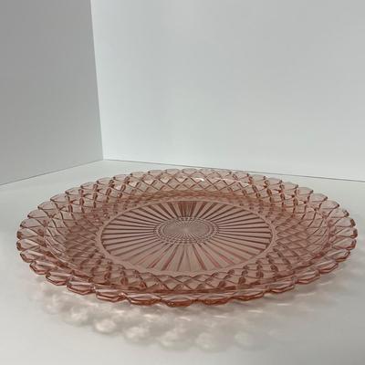 -160- GLASSWARE | Pink Anchor Hocking Glass Co. | Platter