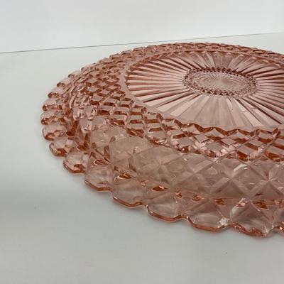 -160- GLASSWARE | Pink Anchor Hocking Glass Co. | Platter