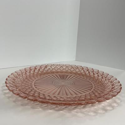 -160- GLASSWARE | Pink Anchor Hocking Glass Co. | Platter