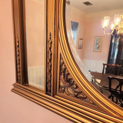 Lot #115  Beautiful Large Decorative Wall Mirror - Beveled glass