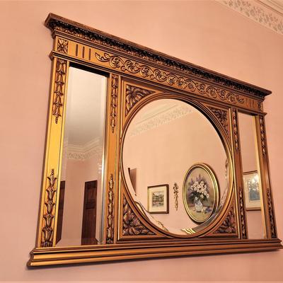 Lot #115  Beautiful Large Decorative Wall Mirror - Beveled glass