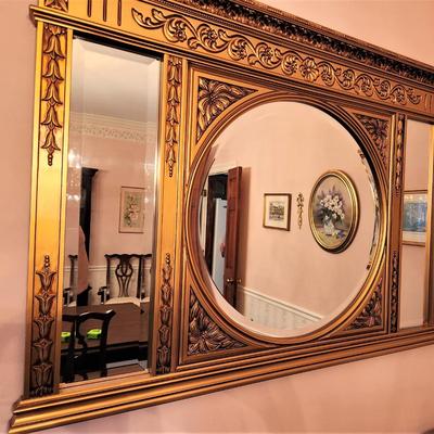 Lot #115  Beautiful Large Decorative Wall Mirror - Beveled glass