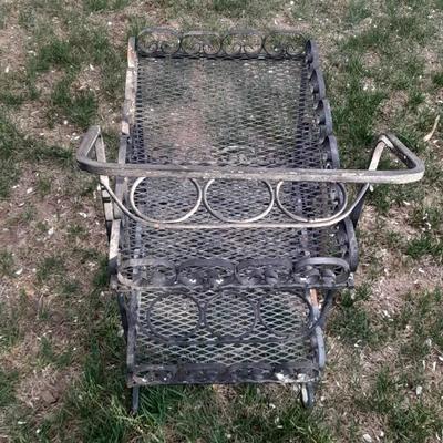 Decorative Wrought Iron Two Tier Garden or Patio Serving or Planter Cart