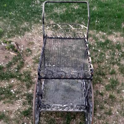 Decorative Wrought Iron Two Tier Garden or Patio Serving or Planter Cart