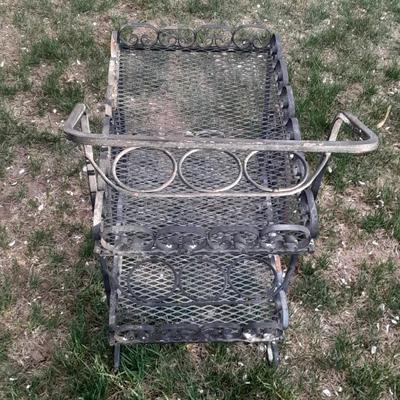 Decorative Wrought Iron Two Tier Garden or Patio Serving or Planter Cart