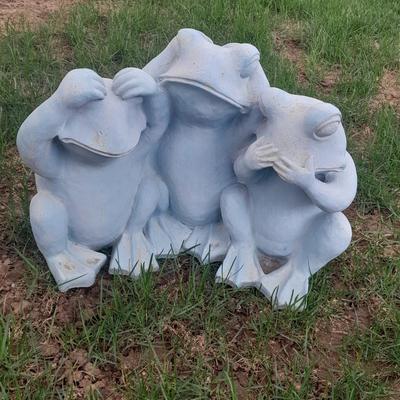 Hear no, see no, speak no Yard frogs