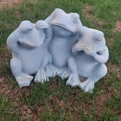 Hear no, see no, speak no Yard frogs