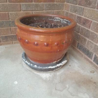 13" tall ceramic plant pot