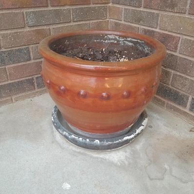 13" tall ceramic plant pot