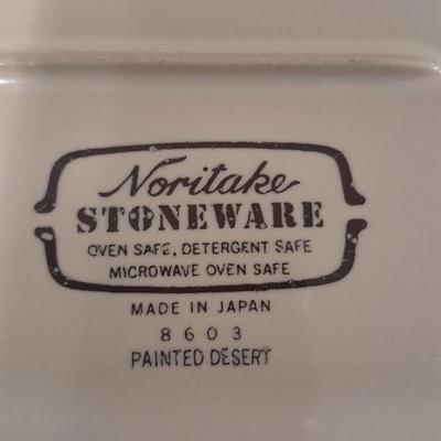 Noritake stoneware Painted Desert Casserole / baking dishes and six American heritage stoneware bowls