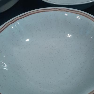 Noritake stoneware Painted Desert Casserole / baking dishes and six American heritage stoneware bowls