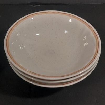 Noritake stoneware Painted Desert Casserole / baking dishes and six American heritage stoneware bowls