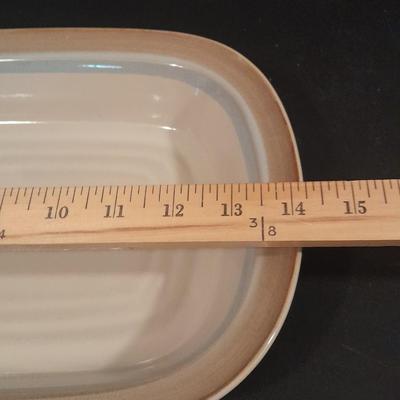 Noritake stoneware Painted Desert Casserole / baking dishes and six American heritage stoneware bowls