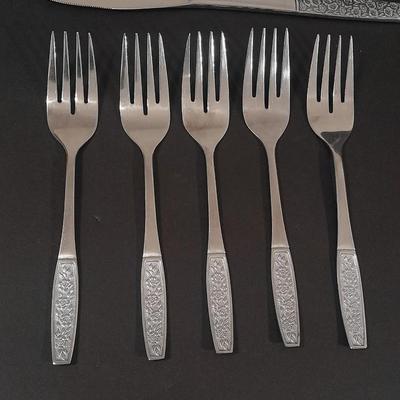 Customcraft stainless flatware with flower handles