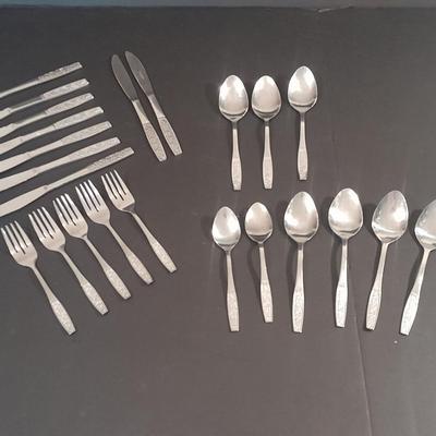 Customcraft stainless flatware with flower handles