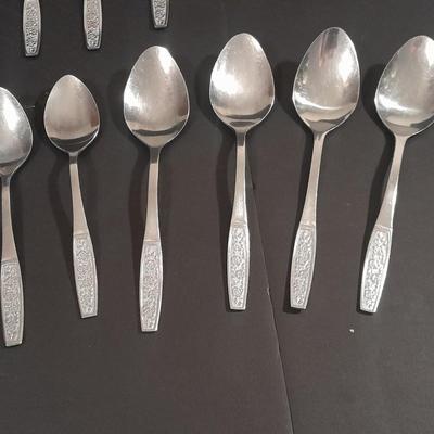 Customcraft stainless flatware with flower handles