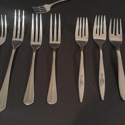 Assortment of different brands of Forks flatware