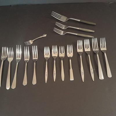 Assortment of different brands of Forks flatware