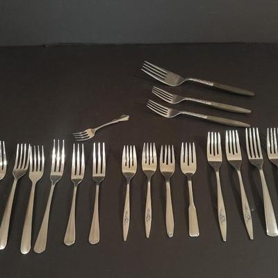 Assortment of different brands of Forks flatware