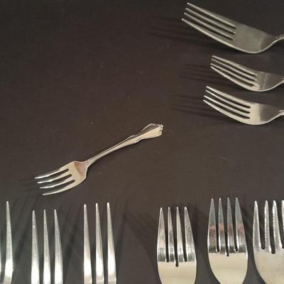 Assortment of different brands of Forks flatware