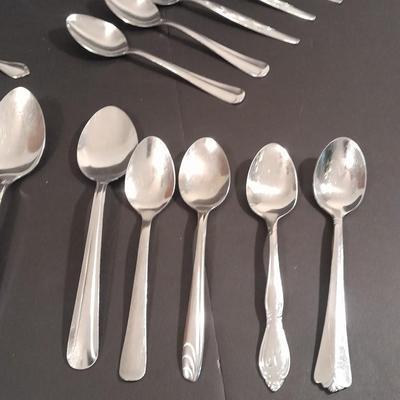 Assortment of different brands of Spoons Flatware