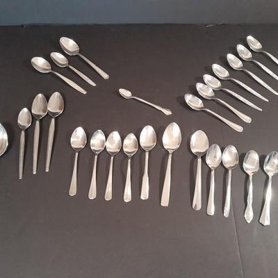 Assortment of different brands of Spoons Flatware