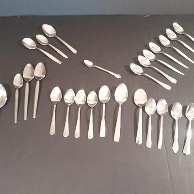 Assortment of different brands of Spoons Flatware