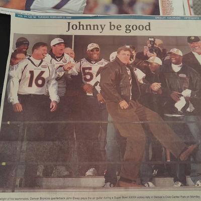 Bronco's Collectibles, bottle bank, Sweatshirt, T-shirt Coffee mug and paper clippings