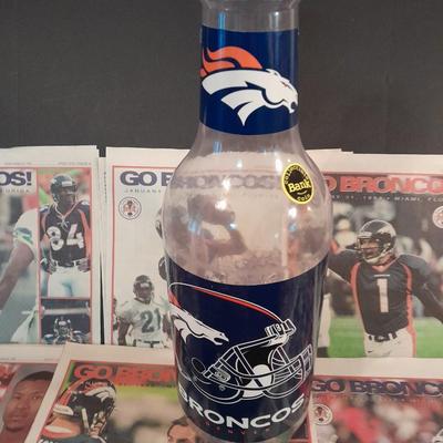Bronco's Collectibles, bottle bank, Sweatshirt, T-shirt Coffee mug and paper clippings