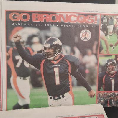 Bronco's Collectibles, bottle bank, Sweatshirt, T-shirt Coffee mug and paper clippings